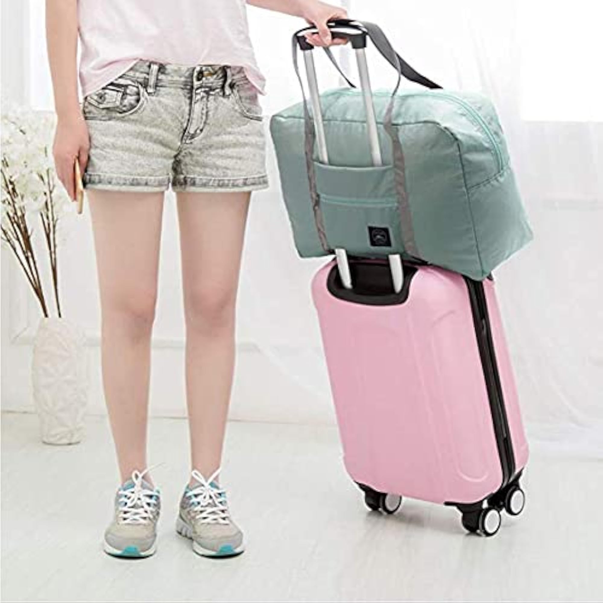 Portable Waterproof Handbag Folding Sport Weekend Luggage Bag for Women