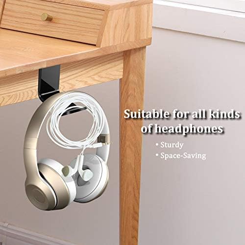 Techting Headphone Wall Hanger Computer Headset Earphone Display Holder headset wall hanger Acrylic Wall Mounted Hook, Black, 1pc