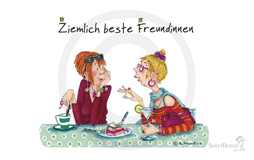generic Frühstücksbrettchen Motiv von Barbara Freundlieb Ziemlich Beste Freundin, 148 x 234 mm, Melamin, Schneidebrett, Brettchen, Einstückig, keine Verbindungen, Spülmaschinenfest
