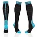 Licorne Kompressions-Thrombose-Stütz-Strümpfe Damen und Herren Compression Socks für Sport Flug Laufen Reisen (39-42, Schwarz-Blau)