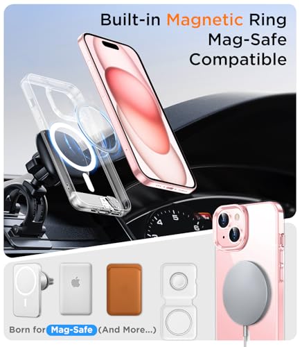 Image of Magnetic Compatible with iPhone 15 Case, [Built-in Invisible Kickstand][Compatible with MagSafe] [Military Grade Shockproof] Slim Thin Phone Case for iPhone 15 6.1 inch