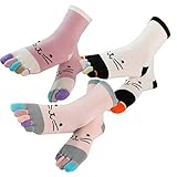 [LDGSUPH] 5本指ソックス レディース 5本指靴下 水虫対策 キャラクター 可愛い ソックス 女性用 靴下 くるぶし丈 通気防臭 3足セット22-25cm