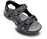 Nazareno Gabrielli 1095122 - Sandalias para hombre de piel sintética, cierre de velcro, ajustables también desde el talón, color negro, Negro , 40 EU