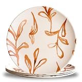 Nook Theory 4-Pack Bamboo Fiber Dinner Plates - Bamboo Plates Reusable, Unbreakable Plates, Food-Gra