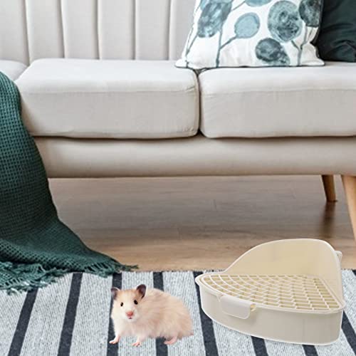 ULTECHNOVO Pet Toilet for Rabbits Guinea Pigs Hamsters High Sided Corner Litter Box with Mesh Base to Reduce Odor and Keep Cage Clean Small Animal Potty Tray - Image 3