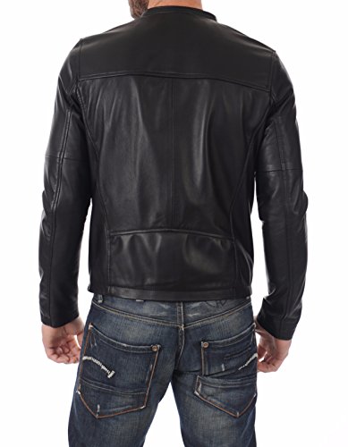 Image of Men's Lambskin Leather Bomber Biker Jacket