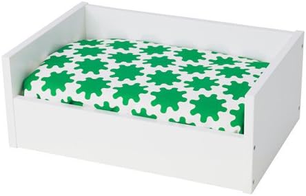 Ikea Pet bed with pad, white, green white 12x18 ¼ "