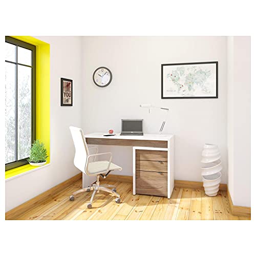 Liber-T 3-Drawer Filing Cabinet From Nexera, White And Walnut #TOP6