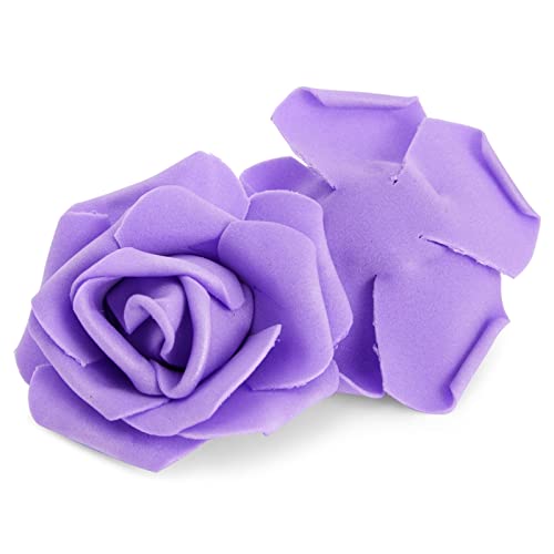100 Pack Purple Flowers For Crafts, 3 Inch Stemless Foam Roses For Wall Decorations, Bridal Shower, Wedding Receptions, Faux Bouquets, Spring Decor, And Diy Projects #TOP7