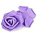 Juvale 100-Pack Purple Faux Flowers for Wedding Decor - 3-in Stemless Artificial Roses - Reusable Plastic Heads for Centerpiece Table Decorations & Crafts