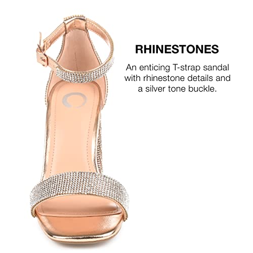 Journee Collection Women's IDDA Sandal, Rose Gold, 83