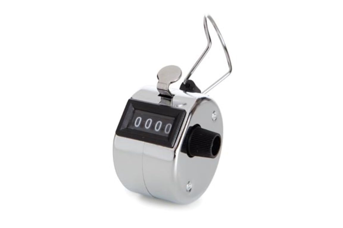 Perel Compteur Manuel à 4 Chiffres pour l'enregistrement des visiteurs, idéal pour Les événements, foires, Tournois Sportifs et inventaires, Convivial et sans Piles