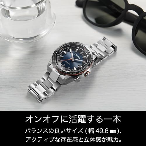 [Citizen] 腕時計 アテッサ 光発電エコ・ドライブ電波時計 防水 ネイビー CB0287-68L メンズ シルバー 商品画像3