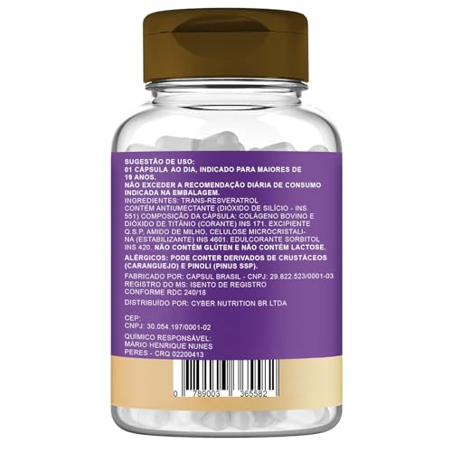 Resveratrol Trans Resveratrol 100mg 60 Cápsulas - Tecnologia Americana - 4 Health