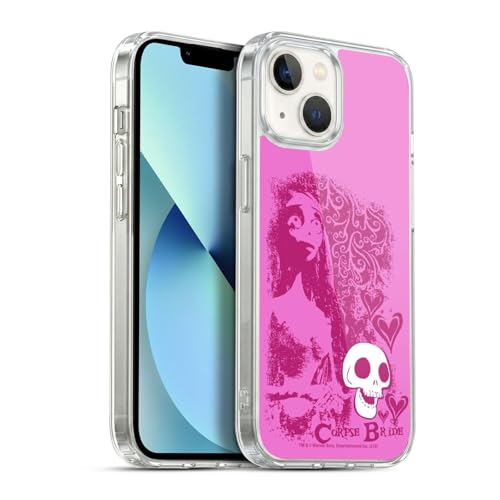 Head Case Designs Officially Licensed Corpse Bride Pink Distressed Look Key Art Gel Case [Military Grade Protection] Compatible with Apple iPhone 13 and Compatible with MagSafe