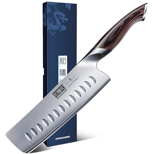 Comparison: Best Nakiri Chef Knife 2 HOSHANHO 7 Inch Nakiri Knife, Japanese High Carbon Stainless Steel Chef Knife, Multipurpose Meat Vegetable Sharp Kitchen Knife with Ergonomic Pakkawood Handle