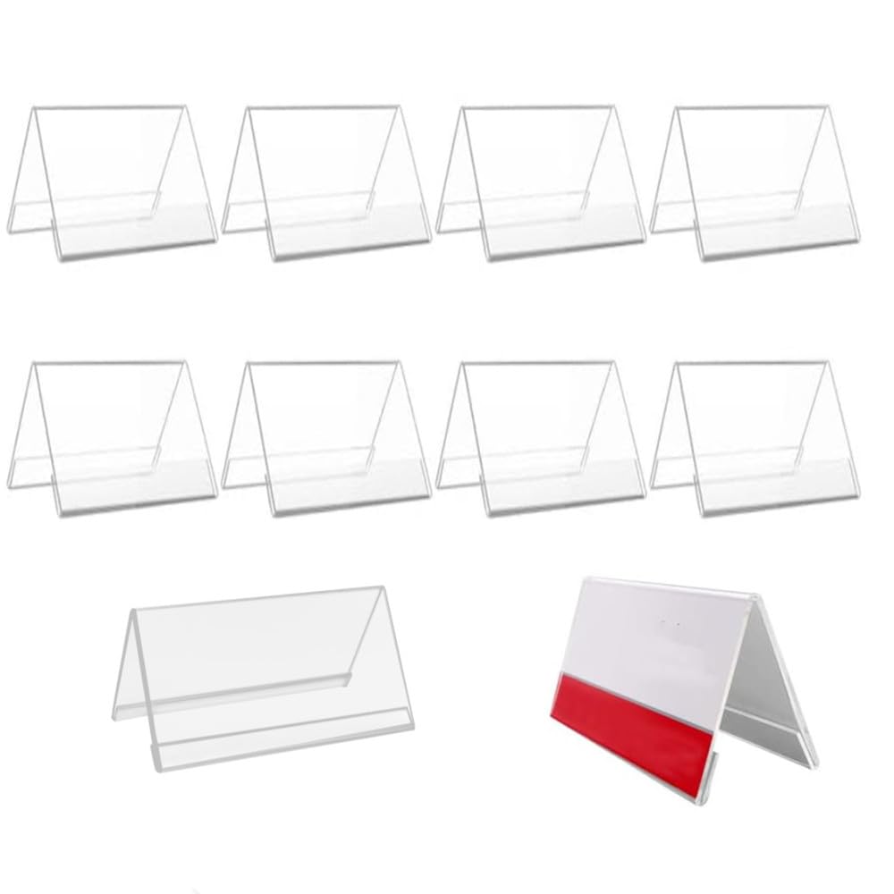 Srvnpioy 10 Pezzi Espositori A4 in Plexiglass, Porta Menu da Tavolo A4 in Acrilico, Supporti menù A4 Portafoto, Porta-avvisi da tavolo per Ristoranti, Hotel, Scuola, Ufficio, Negozi, Promozioni