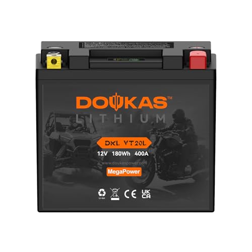 Image of DKL VT20L 15Ah Lithium V-twin Battery YTX20L-BS, YUAM320BS,Heavy Duty Replacement for Harley Davidson Road King Street Glide Softail Honda Goldwing VTX1800, Touring, Cruiser, Fat Boy