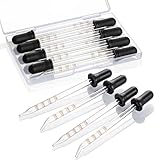 8 Pack, 1 mL Glass Eye Dropper with Measurement - Long Bent & Straight Tip Calibrated Glass Medicine Droppers, Accurate Dose Pipette Dropper for Essential Oil, Feeding, Ear, Eye, Lab, Health, Beauty