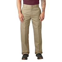 Dickies Men's Loose Fit Double Knee Twill Work Pant, Khaki, 28W x 30L