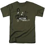 Trevco Men's Bettie Page Short Sleeve T-Shirt, Military Green, Small
