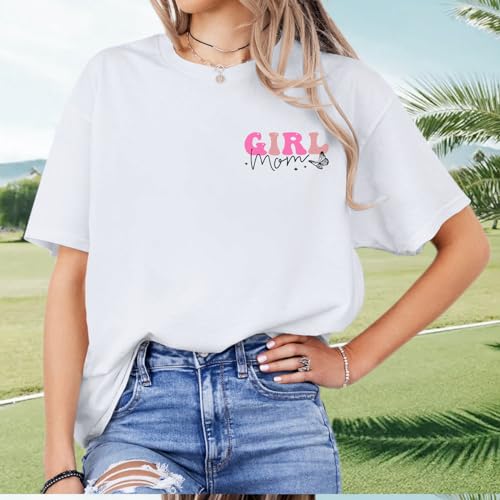 Image of Mama Shirts for Women in My Girl Mom Era Shirt Funny Letter Printed Graphic Tees Casual Tops