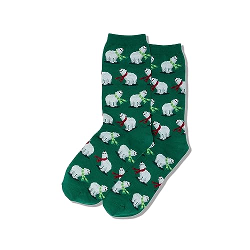 Image of Hot Sox Women's Polar Bears Socks 1 Pair, Forest Green, Women's 4-10