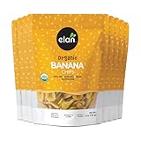 Elan Organic Banana Chips, Non-GMO, Vegan, Gluten-Free, Kosher, Sweetened with Organic Sugar, Crunchy Snacks, Sweet Snacks, 8 pack of 4.8 oz