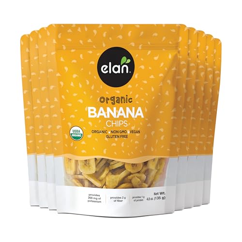 Elan Organic Banana Chips, Non-GMO, Vegan, Gluten-Free, Kosher, Sweetened with