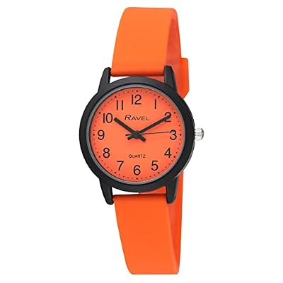 Ravel - Orologio con Cinturino in Silicone Summer in Black (Cassa da 30 mm) - Analogico al Quarzo - R1813.8 - Arancione Brilliante