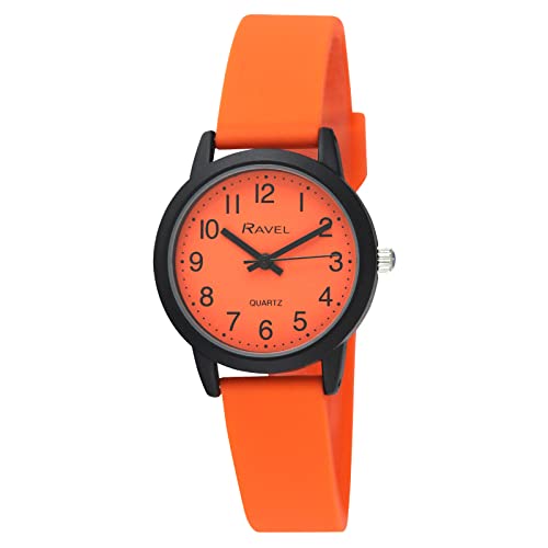 Ravel - Summer in Black Silicone Watch (30mm case) - Analogue Quartz - R1813.8 - Vibrant Orange
