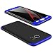 Produktbild JMGoodstore Hülle Kompatibel Samsung Galaxy S7,+Panzerglas Displayschutzfolie,3 in 1 Ultra Dünn 360 Full Body Anti-Kratzer Hart PC Skin Glatte Rückseite Bumper Blau+Schwarz