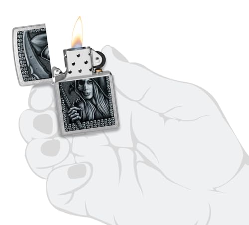 Encendedor Zippo Grim Beauty Street Chrome miniatura 4