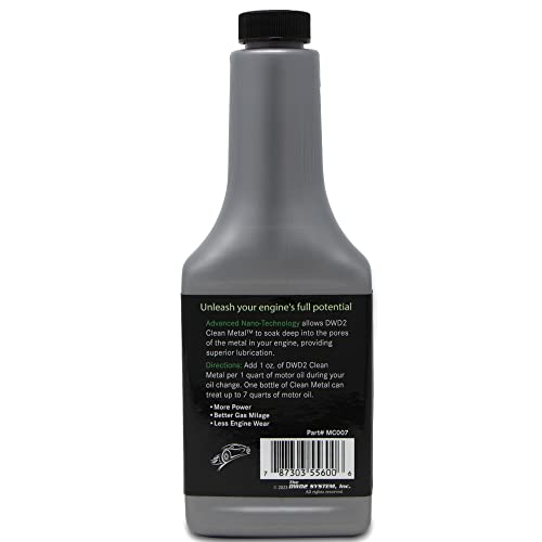 DWD2 Clean Metal™ Conditioner - Engine Oil Additive, Friction Reducer 7 oz. | Motor Oil Additive | Nano-Technology | Reduce Heat and Friction | Enhance Engine Performance | Increase Fuel Economy