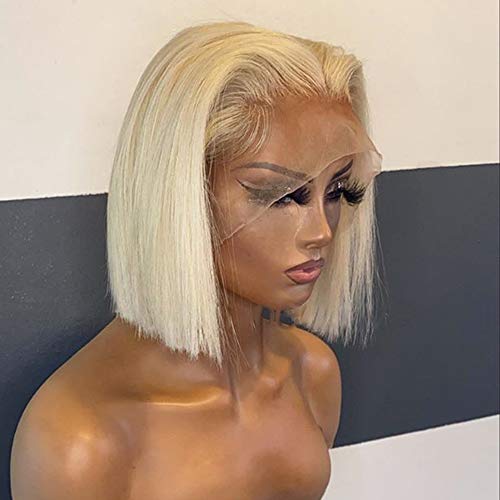 Carrotor 613 Bob Wig Lace Front Human Hair Wigs Blonde Human Hair Wig T part Straight Short Bob Lace Front Wigs Pre Plucked With Baby Hair(8inch)