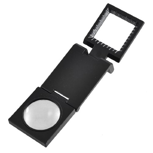 uxcell Black Metal Folding Magnifier Magnifying Glass Jewelry Loupes 4X