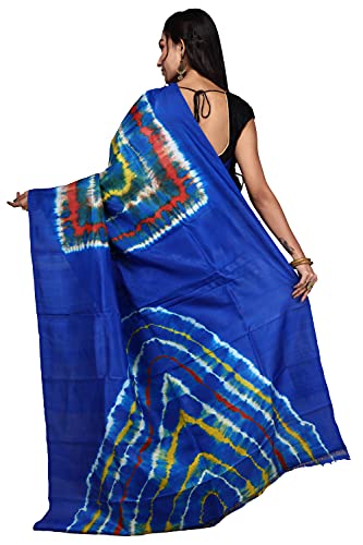 Generic blue murshidabad silk saree in pure silk – image 3