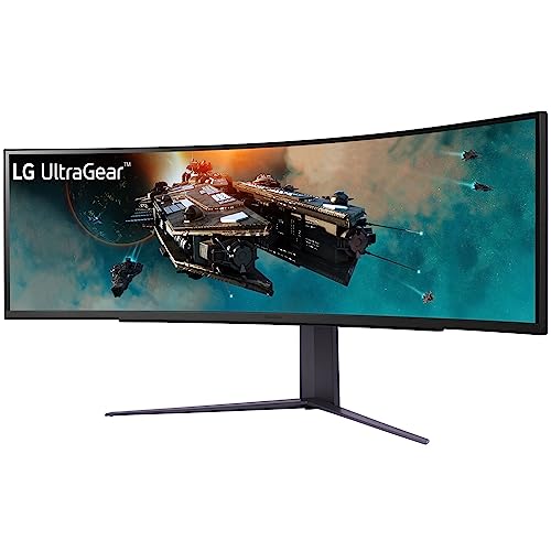 Image of LG 49 inch Curved Ultragear Dual QHD (5120 x 1440) @1ms, 240Hz Gaming Monitor with Vesa DisplayHDR 1000, Premium Gaming Display, AMD FreeSync, DCI-P3 95% (Typ.), HDMI, DP, Speakers, 49GR85DC (Black)