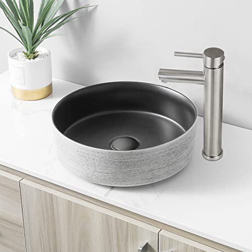 Heyalan Bathroom Vessel Sink Faucet,Sus304 Stainless Steel Faucet For Bathroom Sink Brushed Nickel Hot And Cold Water Single Handle Kitchen Tap 1 Hole Deck Mount Lavatory Faucet With Pop Up Drain #TOP7