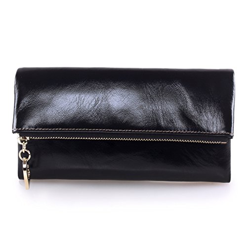 AINIMOER Women Long Leather Wallet Zipper Large Capacity Clutch Phone Holder Purse