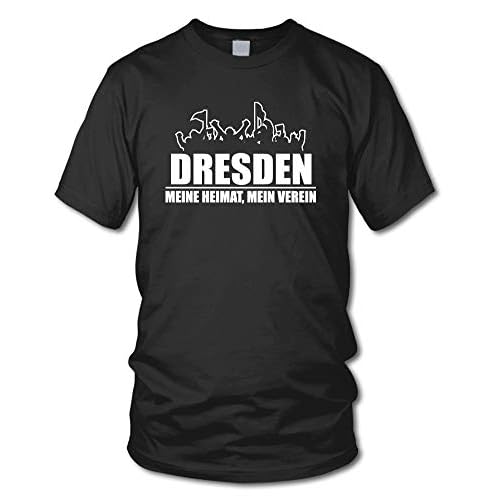 shirtloge - Dresden - Fanblock - Meine Heimat, Mein Verein - Fussball Fan T-Shirt - Schwarz - Größe XL