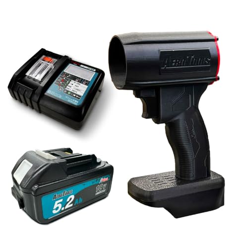 Aero Tools MK-1 106CFM 18V Electric Cordless Leaf Blower, with Battery,Charger and Carry-case, for MAKITA BL1815N etc, 110MPH 2.3lbs Lightweight Battery Powered, Patio,Blowing, Blowing Leaves by Aero Tools - Used condition - US$102.13