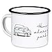 Produktbild Mugsy I Emaille Tasse mit Spruch Home is where your park is - Weiß, 330 ml, Emaille Becher bruchfest | Campervan mit Hochdach