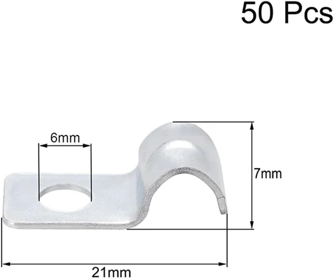 50PCS 13/64" One Hole Strap Pipe Strap Zinc-Plated Steel Reinforced Rib for Pipe Fixing on Various Surfaces