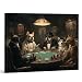 Funny Gambling Pets Wall Art Vintage Dogs Playing Poker Canvas Print Poster Whimsical Animal Wall Decor for Home Bar Man Cave 8x10 Inch Framed