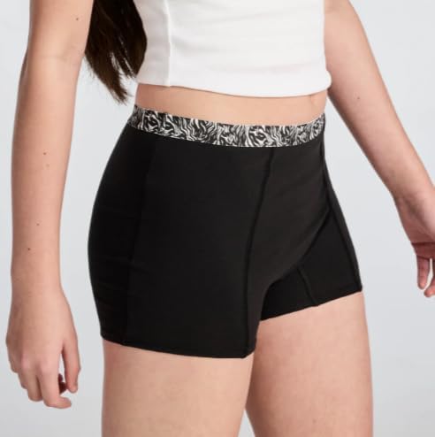 Thinx Teens Period Underwear Overnight Boyshort, Leakproof, Reusable, Holds 12 Tampons, Odor Control