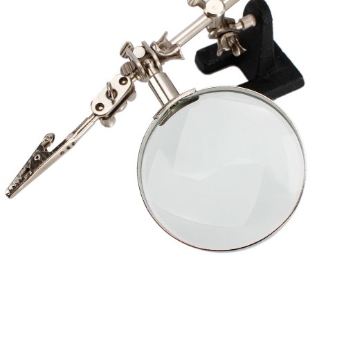 Helping / Third Hands Magnifier Magnifying Loupe Glass 5X Magnification With Stand Hobby Jewelry Watch Repair Tools #TOP5