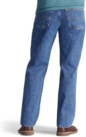 Lee Men's Relaxed Fit Straight Leg Jean, Medium Stone, 38W x 32L - 1