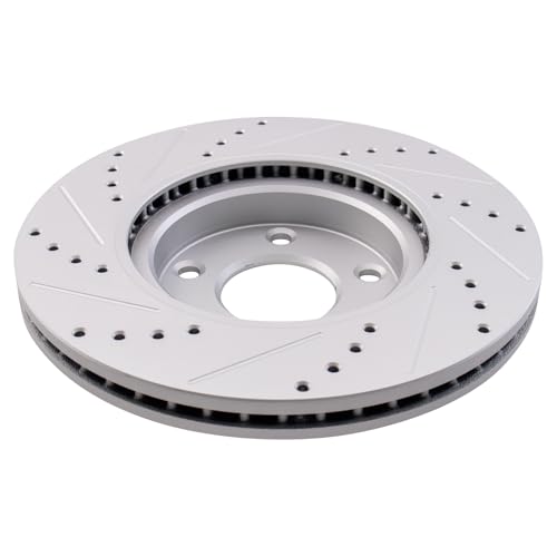 TRQ Performance Front Brake Rotor Set Coated Drilled Slotted Compatible with 2019-24 Mazda 3 AWD 2020-24 Mazda CX-30 by TRQ - Image 4