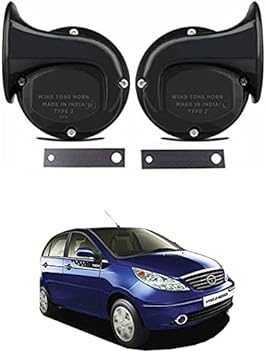 EIAC Universal Windtone Jalwa Horn (2 and 4 wheelers), Black color, Heavy plastic body, Set of 2, 12V voltage For Vista Universal For All Models